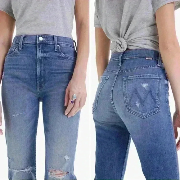 Mother Superior Denim High Waisted Rider Far Beyond the Sky Straight Leg Size 27 - Picture 13 of 15